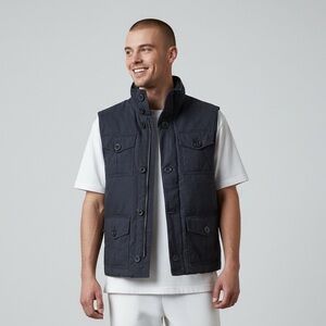 Express Dark Gray Puffer Vest